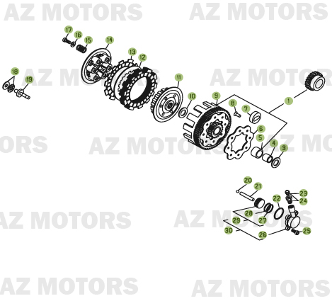 TRANSMISSION PRINCIPALE-EMBRAYAGE pour REV3-250-06