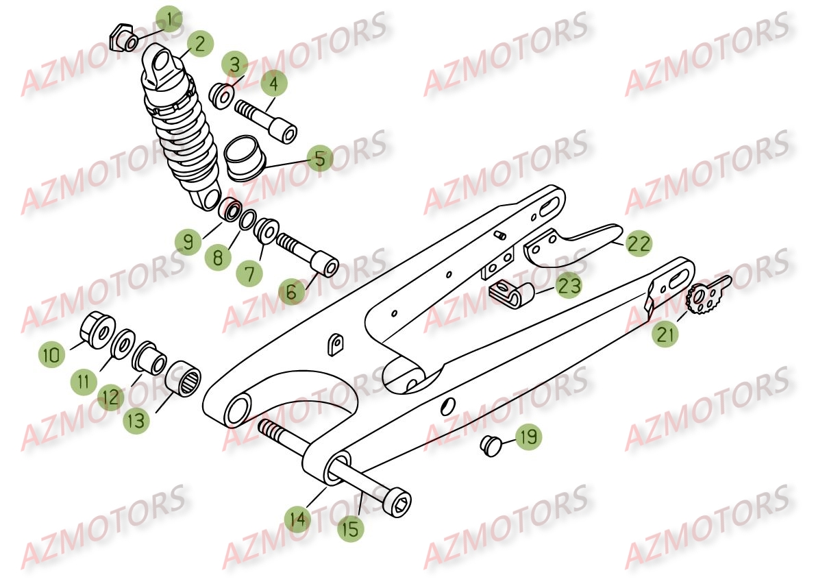 Suspensions Arriere BETA Pièces BETA REV 3-250cc  - [2008]