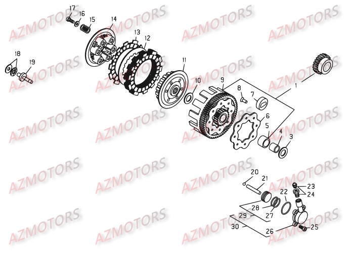 TRANSMISSION PRINCIPALE - EMBRAYAGE BETA Pièces BETA REV 3-250cc - [2008]