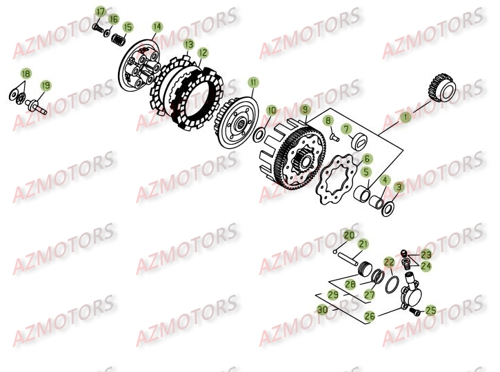 TRANSMISSION PRINCIPALE - EMBRAYAGE pour REV3-270-05