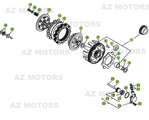 TRANSMISSION PRINCIPALE-EMBRAYAGE pour REV3-270-06