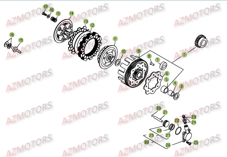 TRANSMISSION PRINCIPALE - EMBRAYAGE BETA Pièces BETA REV 3-270cc - [2008]