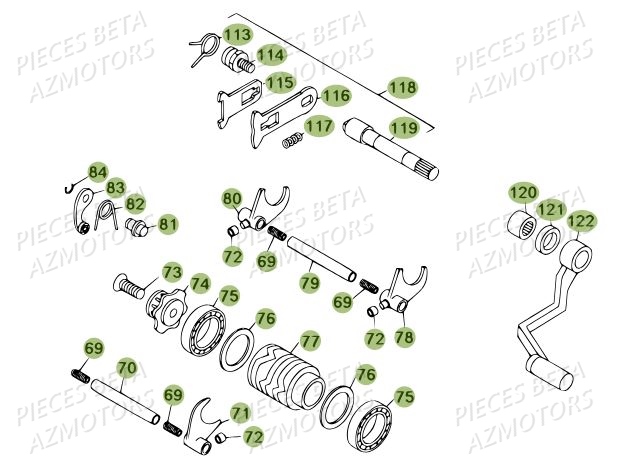 SELECTEUR DE VITESSES AZMOTORS REV 80 09