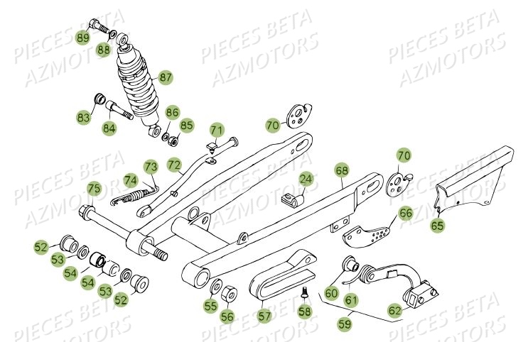 Suspension Arriere BETA Pièces BETA REV 80 - [2009]