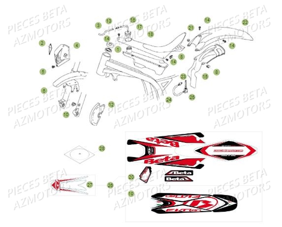 Carenages Du N Serie 200610 A 299999 BETA Pièces BETA REV 80 - [2010-2011]