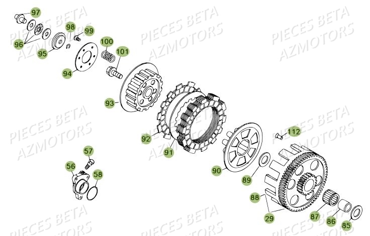 Embrayage Du N Serie 200336 A 299999 BETA Pièces BETA REV 80 - [2010-2011]