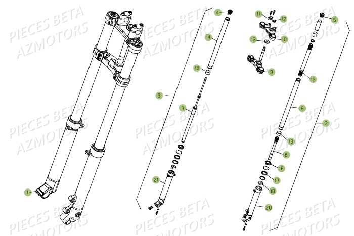 Fourche Du N Serie 200001 A 200335 BETA Pièces BETA REV 80 - [2010-2011]