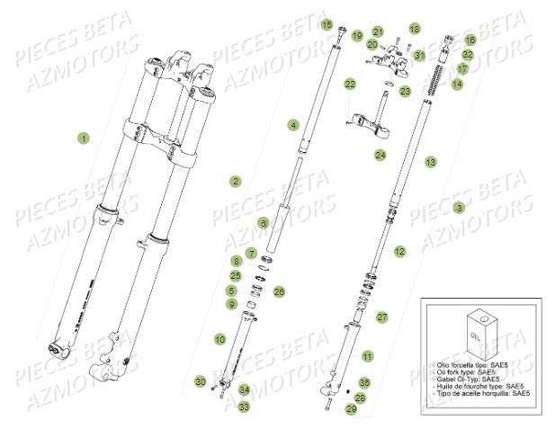 Fourche Du N Serie 200610 A 299999 BETA Pièces BETA REV 80 - [2010-2011]