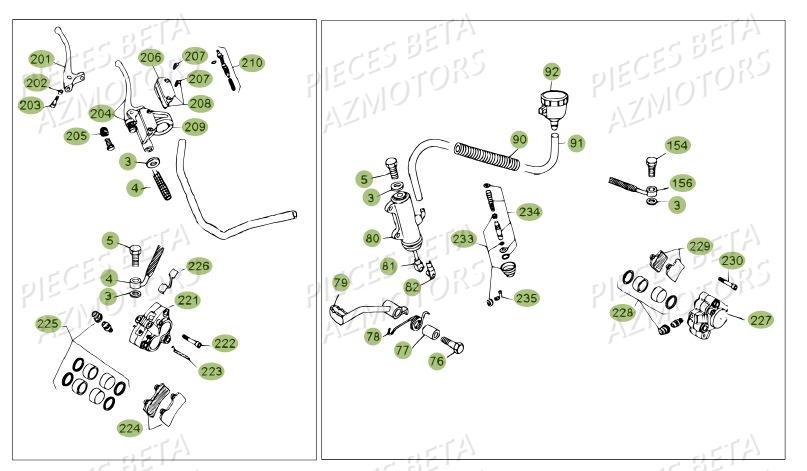 Freins Du N Serie 200001 A 200378 BETA Pièces BETA REV 80 - [2010-2011]