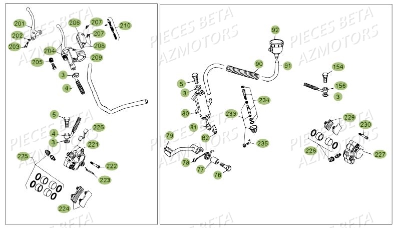 PLAQUETTES PINCES REV-3 ( COUPLE ) BETA pour FREINS DU N SERIE 200379 A 299999 de REV 80 10
