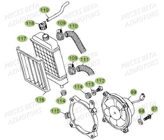 Radiateur BETA Pièces BETA REV 80 - [2010-2011]