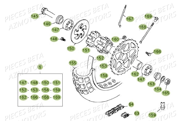 Roue Arriere BETA Pièces BETA REV 80 - [2010-2011]