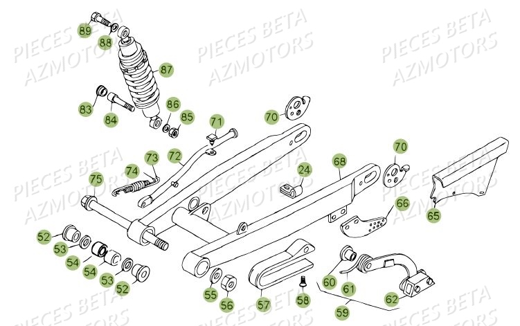 Suspension Arriere BETA Pièces BETA REV 80 - [2010-2011]