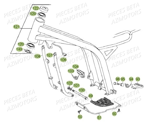 Accessoires Du Chassis Du No Serie 200336 A 200448 BETA Pièces BETA REV 80 - [2012]