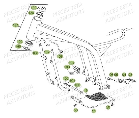 ACCESSOIRES DU CHASSIS DU No SERIE 200336 A 200448 pour REV 80 12