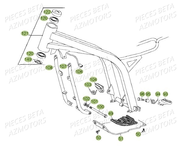 Accessoires Du Chassis Du No Serie 200449 A 200484 BETA Pièces BETA REV 80 - [2012]