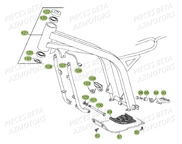 ACCESSOIRES DU CHASSIS DU No SERIE 200449 A 200484 pour REV 80 12