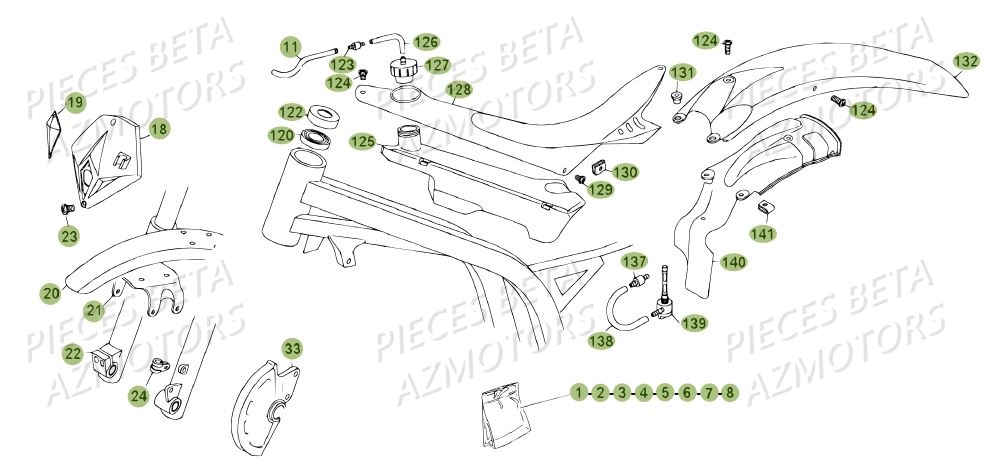 CARENAGES DU No SERIE 200001 A 200378 AZMOTORS REV 80 12