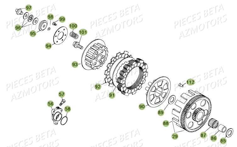 Embrayage Du No Serie 200001 A 200335 BETA Pièces BETA REV 80 - [2012]