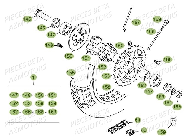 Roue Arriere BETA Pièces BETA REV 80 - [2012]