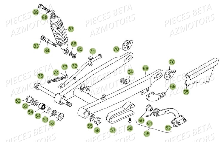 Suspension Arriere BETA Pièces BETA REV 80 - [2012]