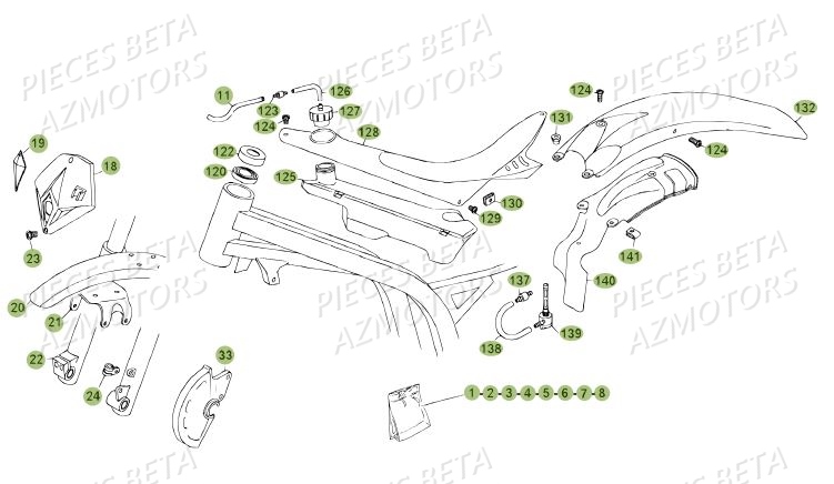 CARENAGES DU No SERIE 200001 A 200378 BETA REV 80 13