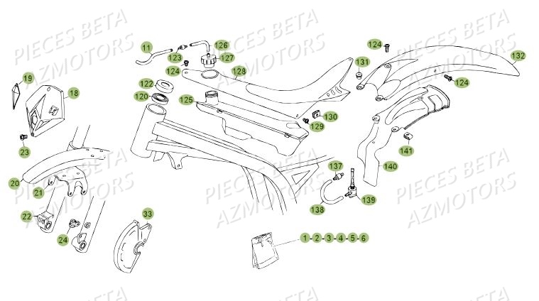 Carenages Du No Serie 200485 A 200609 BETA Pièces BETA REV 80 - (2013)