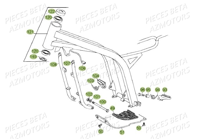 CHASSIS DU No SERIE 200336 A 200448 pour REV 80 13