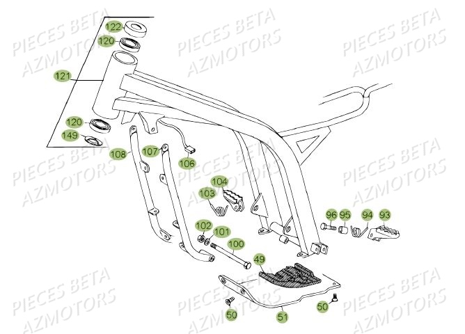 Chassis Du No Serie 200485 A 200609 BETA Pièces BETA REV 80 - (2013)
