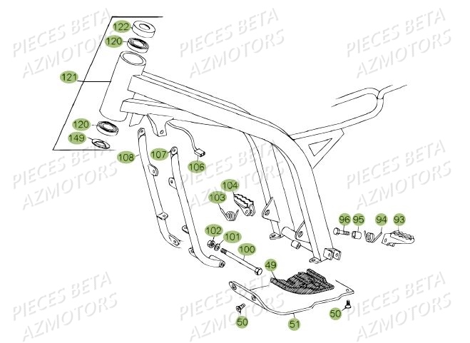 Chassis Du No Serie 200610 A 299999 BETA Pièces BETA REV 80 - (2013)