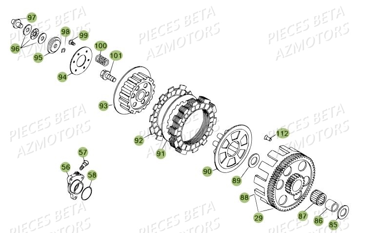 Embrayage Du No Serie 200001 A 200335 BETA Pièces BETA REV 80 - (2013)