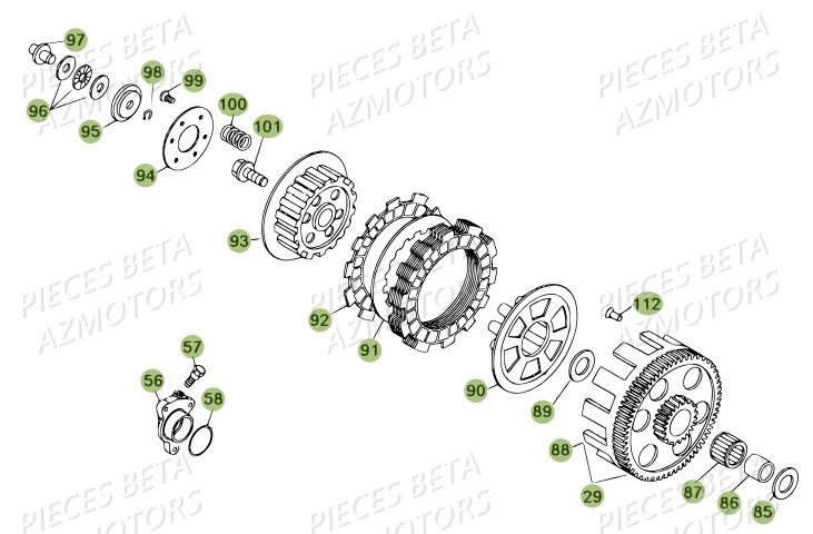 Embrayage Du No Serie 200336 A 299999 BETA Pièces BETA REV 80 - (2013)