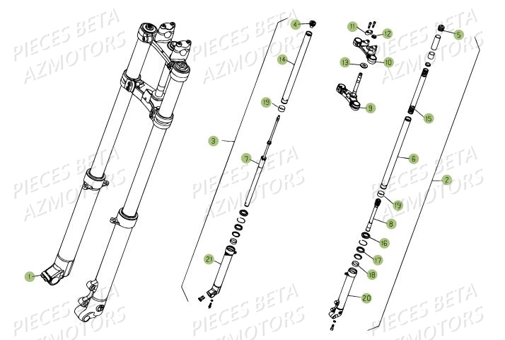 Fourche Du No Serie 200001 A 200335 BETA Pièces BETA REV 80 - (2013)