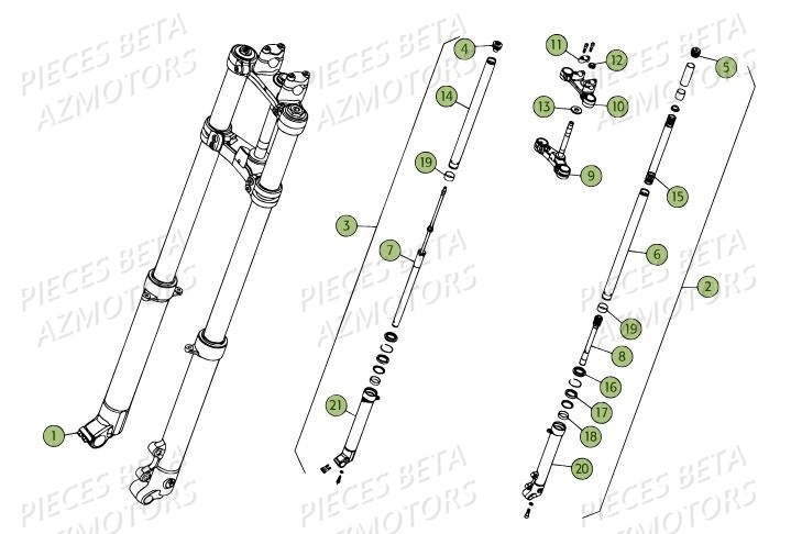 FOURCHE DU No SERIE 200336 A 200378 AZMOTORS REV 80 13