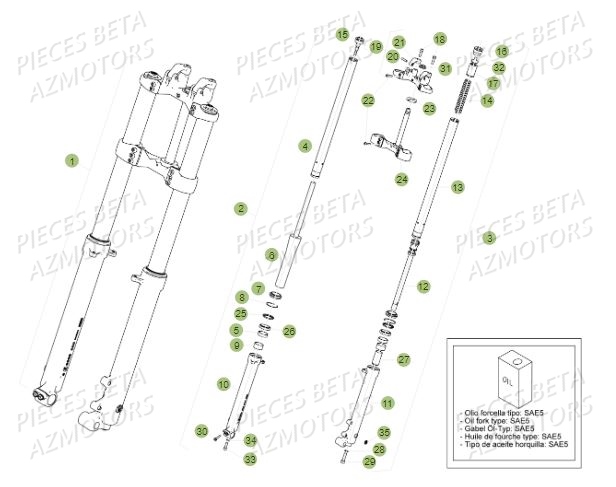 FOURCHE DU No SERIE 200610 A 299999 AZMOTORS REV 80 13