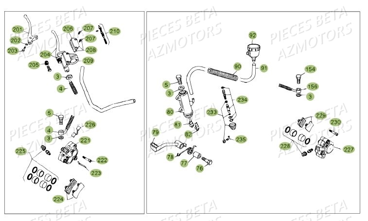 PLAQUETTES PINCES REV-3 ( COUPLE ) BETA pour FREINS DU No SERIE 200001 A 200378 de REV 80 13