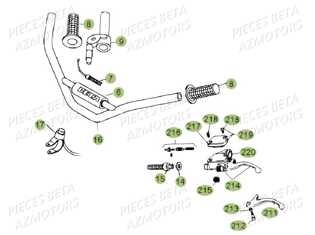 Guidon Du No Serie 200336 A 200378 BETA Pièces BETA REV 80 - (2013)
