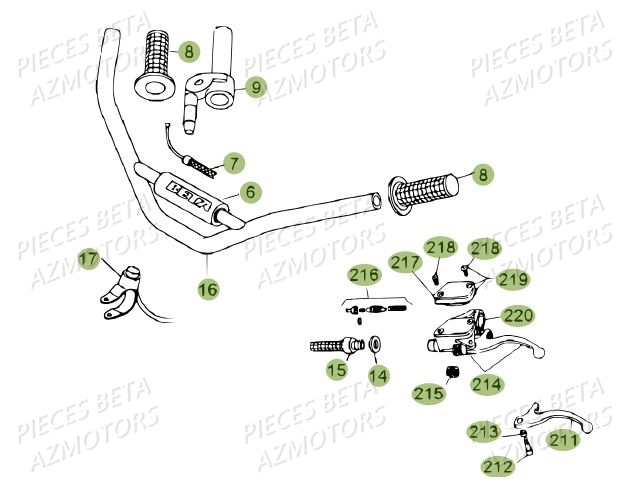 Guidon Du No Serie 200379 A 200448 BETA Pièces BETA REV 80 - (2013)