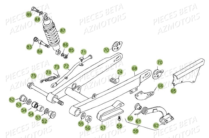Suspension Arriere BETA Pièces BETA REV 80 - (2013)