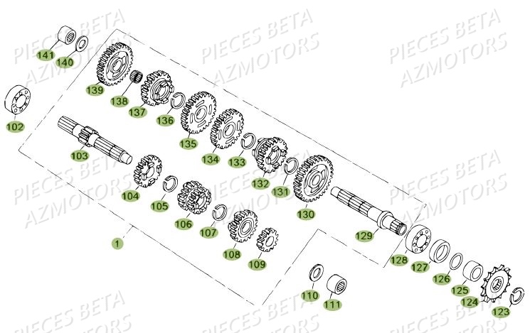 Boite A Vitesses AZMOTORS Pièces BETA REV 80 - (2014)