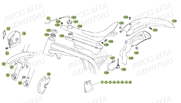 Carenages Du No Serie 200001 A 200378 AZMOTORS Pièces BETA REV 80 - (2014)