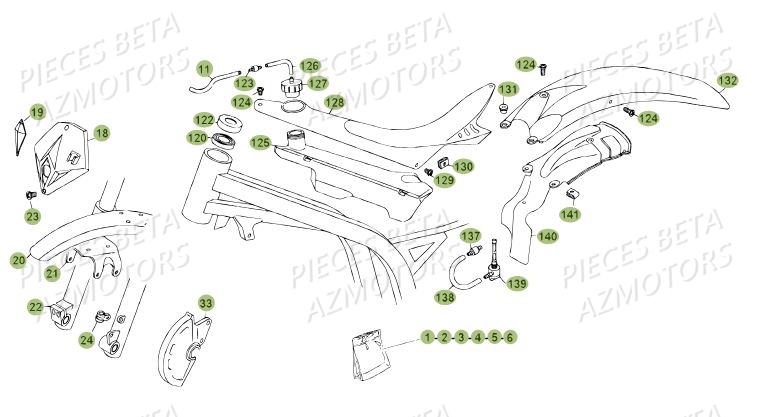 Carenages Du No Serie 200379 A 200484 AZMOTORS Pièces BETA REV 80 - (2014)