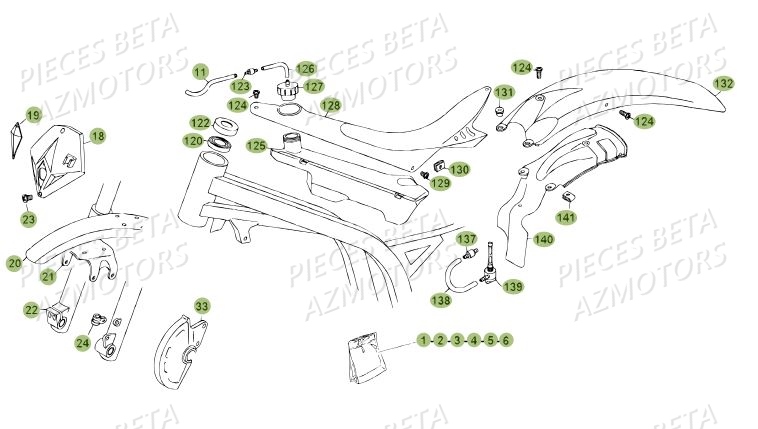 Carenages Du No Serie 200485 A 200609 AZMOTORS Pièces BETA REV 80 - (2014)