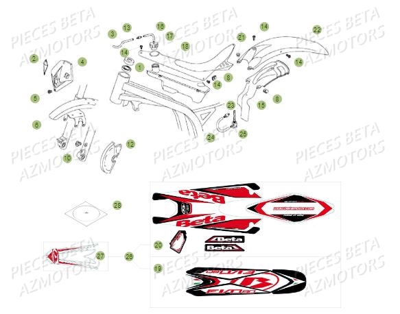 Carenages Du No Serie 200610 A 299999 AZMOTORS Pièces BETA REV 80 - (2014)