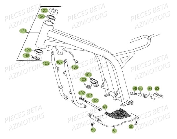 CHASSIS DU No SERIE 200001 A 200335 pour REV 80 14