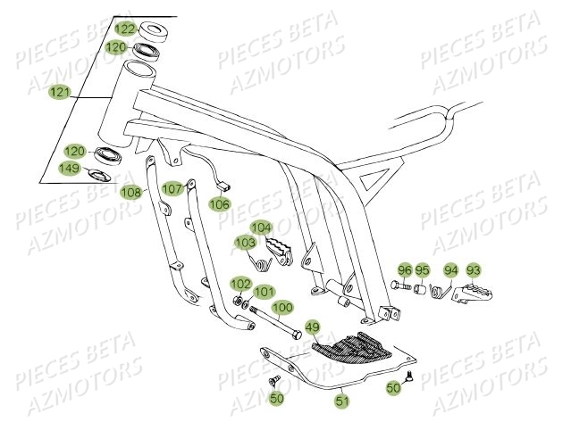 Chassis Du No Serie 200449 A 200484 AZMOTORS Pièces BETA REV 80 - (2014)