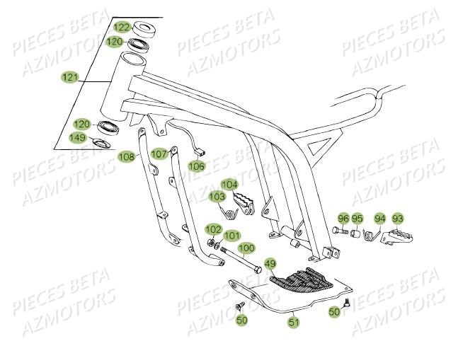 Chassis Du No Serie 200485 A 200609 BETA Pièces BETA REV 80 - (2014)