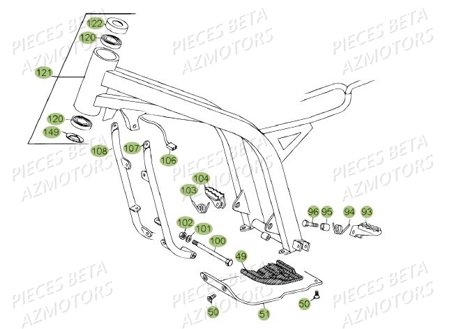 CHASSIS DU No SERIE 200610 A 299999 BETA REV 80 14