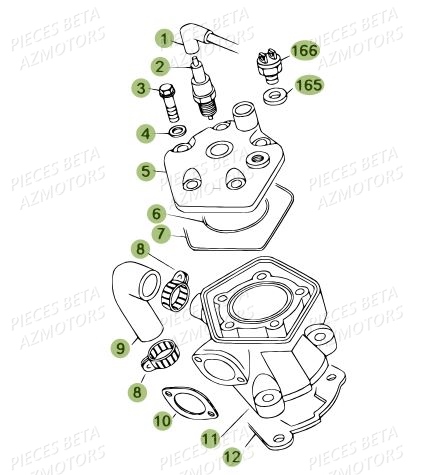 Cylindre AZMOTORS Pièces BETA REV 80 - (2014)