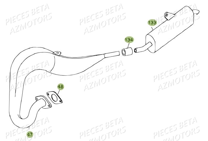 Echappement AZMOTORS Pièces BETA REV 80 - (2014)